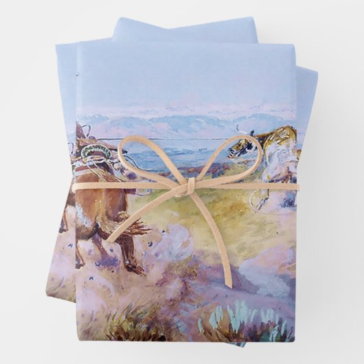 "When Cows Were Wild" von Charles M Russell Geschenkpapier Set (Beispiel)