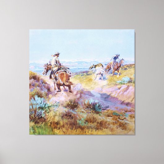 "When Cows Were Wild" von Charles M Russell Leinwanddruck (Vorderseite)