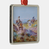 "When Cows Were Wild" von Charles M Russell Ornament Aus Metall (Rechts)