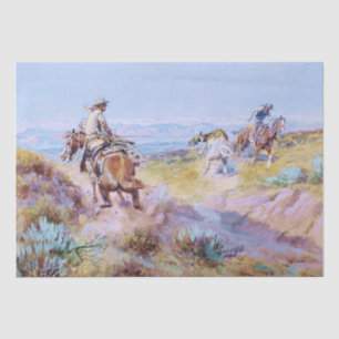 "When Cows Were Wild" von Charles M Russell Seidenpapier