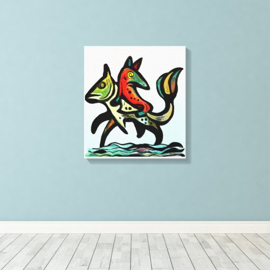 When Earth and Water Collide The Fox and The Trout Leinwanddruck (Insitu (Holzboden))