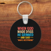 When God Made Dogs Funny Pet Owner Christian Faith Schlüsselanhänger (Vorderseite)