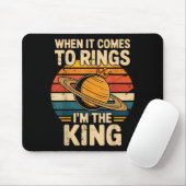 When It Comes To Rings Saturn Retro Planets Mousepad (Mit Mouse)