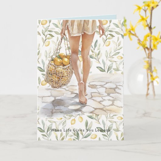 When Life Gives Lemons Make Lemonade Karte (Gelbe Blume)