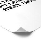 When Life Gives You Lemons Beat Men Funny Sarcasm Poster (Ecke)