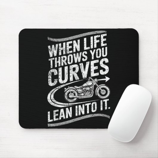 When Life Throws You Curves Lean Into It Motorcycl Mousepad (Mit Mouse)