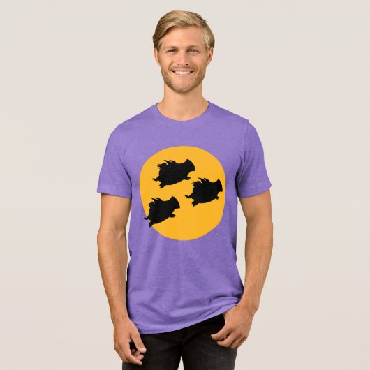 WHEN PIGS FLY ACROSS THE MOON by Sandra Boynton Tri-Blend Shirt (Vorderseite voll)