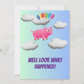 When Pigs Fly, Flying Pig Balloon Party Einladung (Vorderseite)