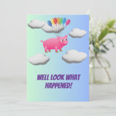 When Pigs Fly, Flying Pig Balloon Party Einladung (Stehend Vorderseite)