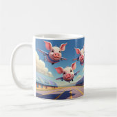 When Pigs Fly Funny Airplane Pigs Kaffeetasse (Links)