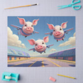 When Pigs Fly Funny Airplane Pigs Seidenpapier (Basteln)