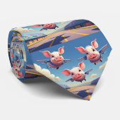 When Pigs Fly Funny Pig Airplanes Krawatte (Gerollt)