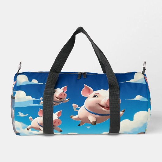 When Pigs Fly Funny Winged Pigs Duffle Bag (Rückseite)