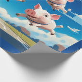 When Pigs Fly Funny Winged Pigs Geschenkpapier (Ecke)