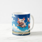 When Pigs Fly Funny Winged Pigs Kaffeetasse (VorderseiteRechts)