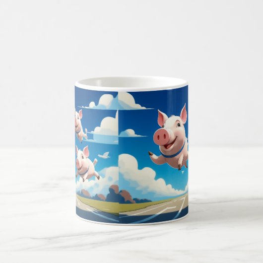 When Pigs Fly Funny Winged Pigs Kaffeetasse (Mittel)