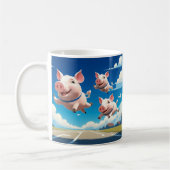When Pigs Fly Funny Winged Pigs Kaffeetasse (Links)