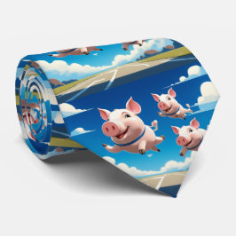 When Pigs Fly Funny Winged Pigs Krawatte