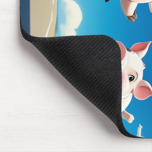 When Pigs Fly Funny Winged Pigs Mousepad (Ecke)