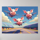 When Pigs Fly Funny Winged Pigs Poster (Vorne)