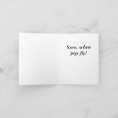 When Pigs Fly Hot Air Balloon Card Karte (Innenseite)