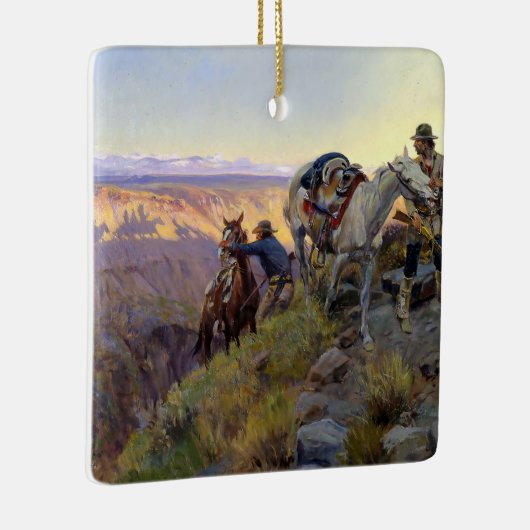 "When Shadows Hint Death" von Charles M Russell Keramikornament (Rechts)