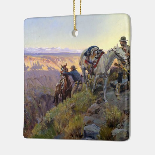 "When Shadows Hint Death" von Charles M Russell Keramikornament (Links)