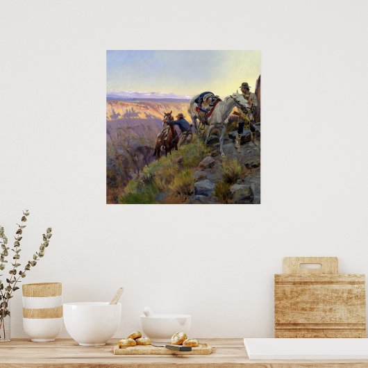 "When Shadows Hint Death" von Charles M Russell Poster (Küche)