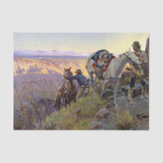 "When Shadows Hint Death" von Charles M. Russell Seidenpapier (Vorderseite)