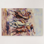 "When Sioux and Blackfeet Meet" von Charles M Russ Puzzle (Horizontal)