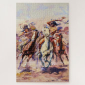 "When Sioux and Blackfeet Meet" von Charles M Russ Puzzle (Vertikal)