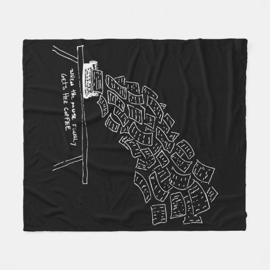 When the Muse Finally Gets Her Coffee Fleecedecke (Vorderseite (Horizontal))