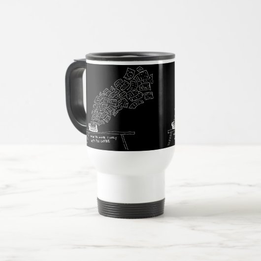 When the Muse Finally Gets Her Coffee Reisebecher (Vorderseite Links)