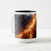 When Two Planets Collide Zweifarbige Tasse (Vorderseite Links)