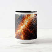 When Two Planets Collide Zweifarbige Tasse (Mittel)