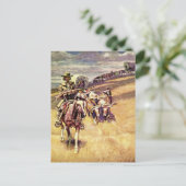 "When Wagon Trains Where Dim" von Charles M Russel Postkarte (Stehend Vorderseite)