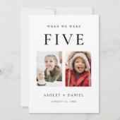 When We Were Age Photo Table Number Einladung (Vorderseite)