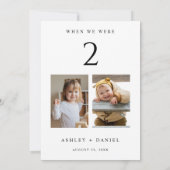 When We Were Age Table Number with Photos Einladung (Rückseite)