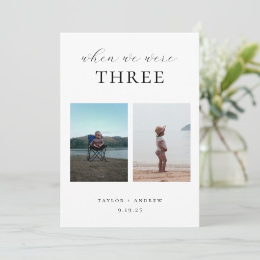 When We Were Photo Wedding Table Number Einladung (Stehend Vorderseite)