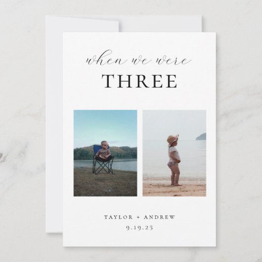 When We Were Photo Wedding Table Number Einladung (Rückseite)