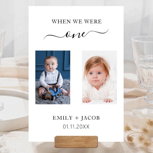 When We Were Wedding Photo Minimalist Wedding Tischnummer