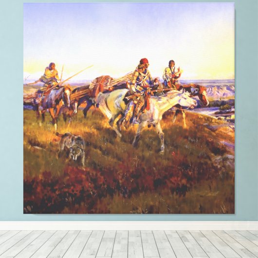 "When White Men Turn Red" von Charles M Russell Leinwanddruck (Insitu (Holzboden))