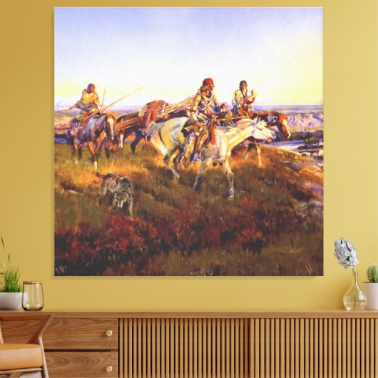 "When White Men Turn Red" von Charles M Russell Leinwanddruck (Insitu (Wohnzimmer))