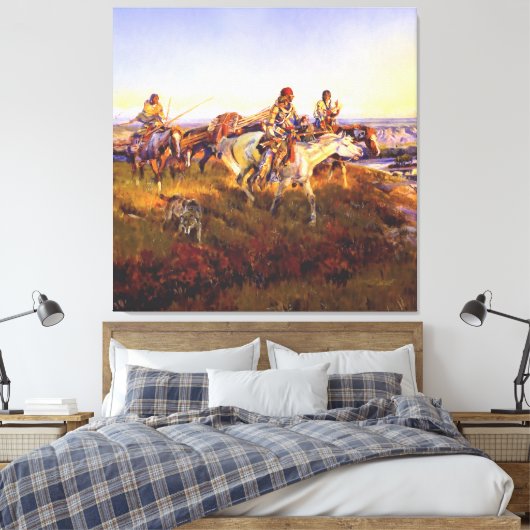 "When White Men Turn Red" von Charles M Russell Leinwanddruck (Insitu (Schlafzimmer))