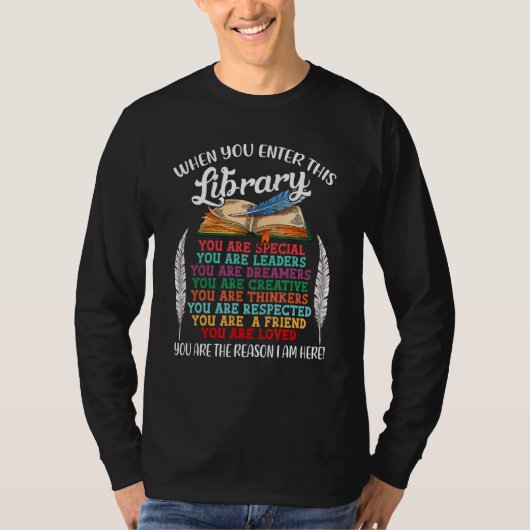 When You Enter This Library Librarian Bookworm R T-Shirt (Vorderseite)