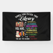 When You Enter This Library Reading Book Worms Banner (Horizontal)
