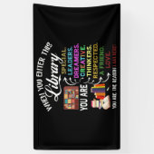When You Enter This Library Reading Book Worms Banner (Vertikal)