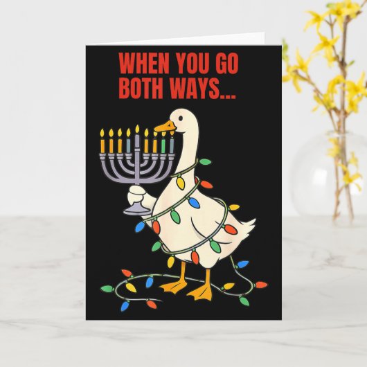 When You Go Both Ways Goose Christmas Hanukkah Karte (Gelbe Blume)