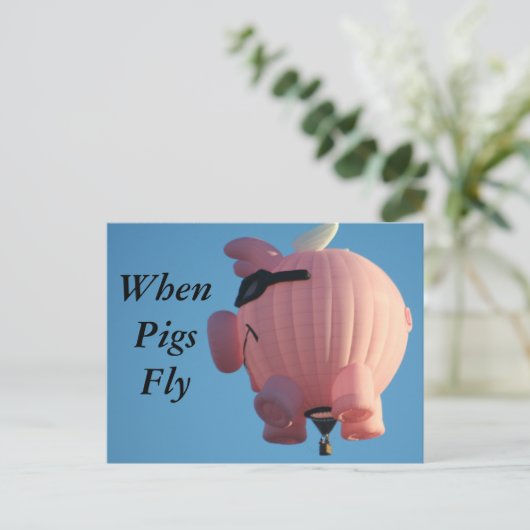 WhenPigsFly Postkarte (Stehend Vorderseite)