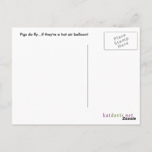 WhenPigsFly Postkarte (Rückseite)